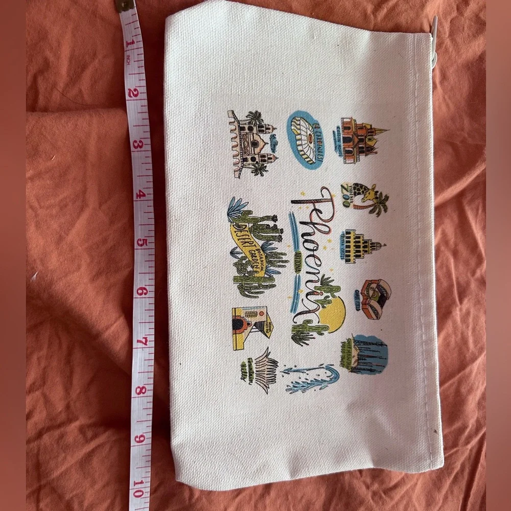 Phoenix zippered canvas pouch 10 by 6 inches